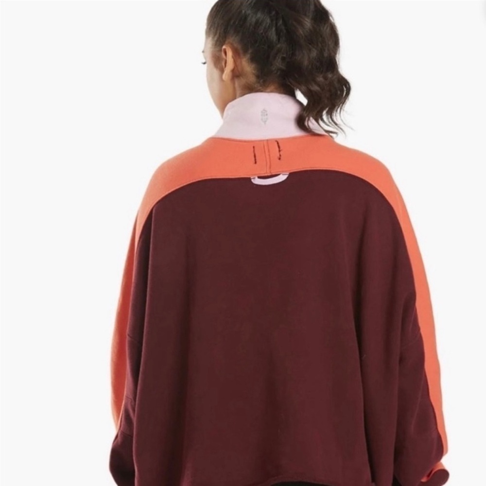 Free People Split Second Half Zip Sweatshirt Fig … - image 7
